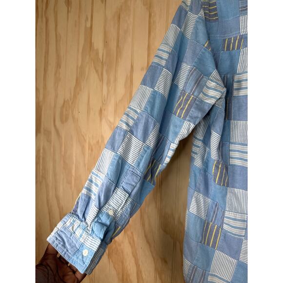 Chaps Y2K Vintage Plaid Patchwork Button Down Shirt Men’s Large Long Sleeve - Picture 3 of 6